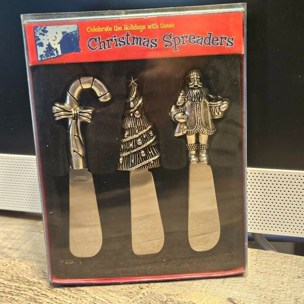 CHRISTMAS Stainless Steel Cheese/Butter Spreaders (set of 3)